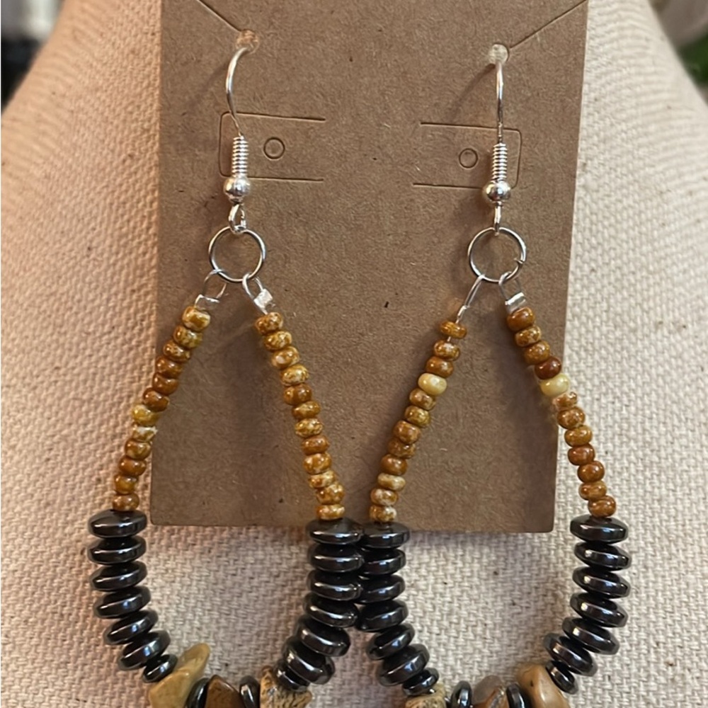 Elegant Beaded Teardrop Earrings